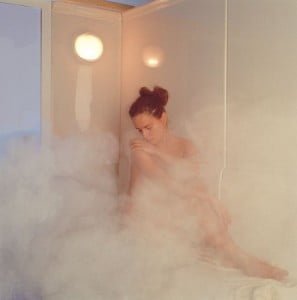 baño de vapor muy caliente